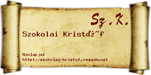 Szokolai Kristóf névjegykártya