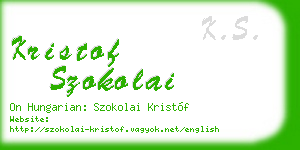 kristof szokolai business card